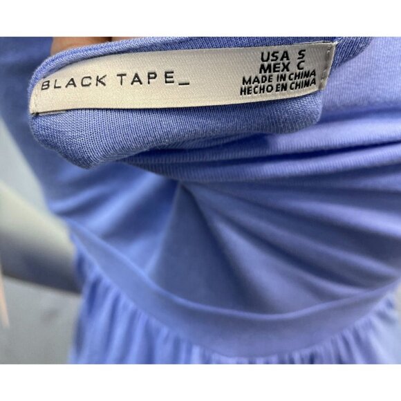 Black Tape Midi Dress Womens size Small Blue 2 Pockets Stretch Sleeveless New - Picture 6 of 8